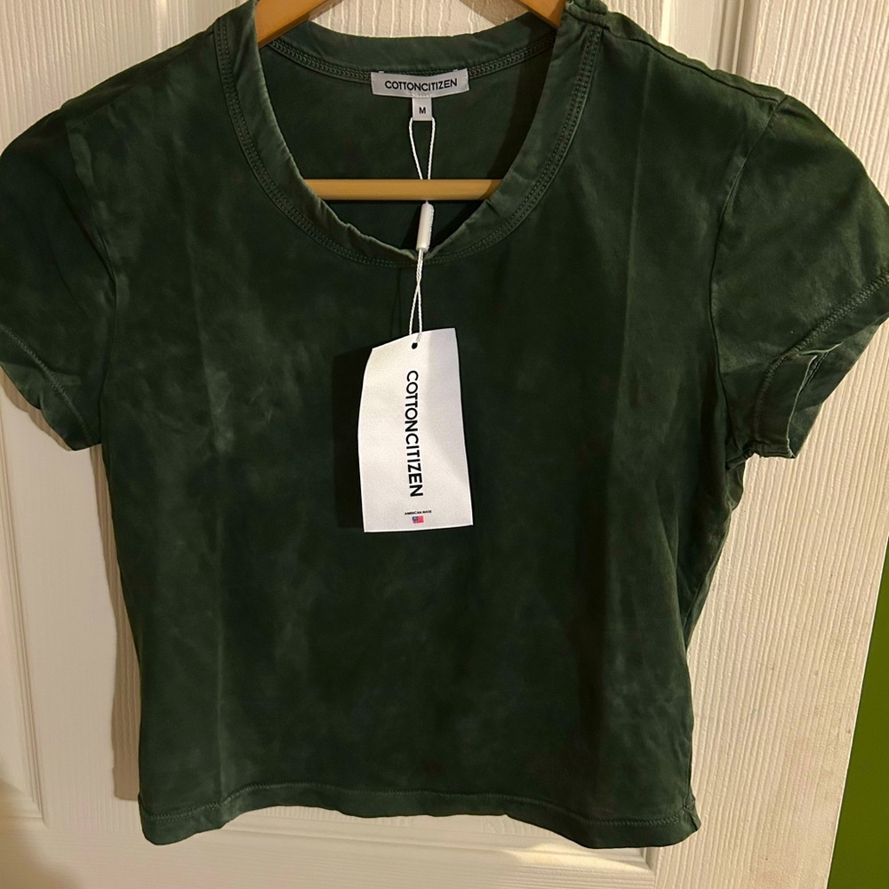 Cotton Citizen Cropped Baby Tee Forest Green